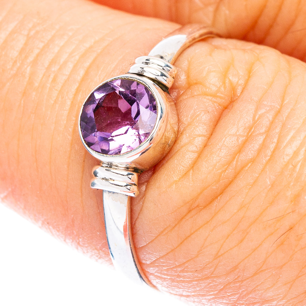 Faceted Amethyst Dainty Ring Size 7.75 (925 Sterling Silver) R147000