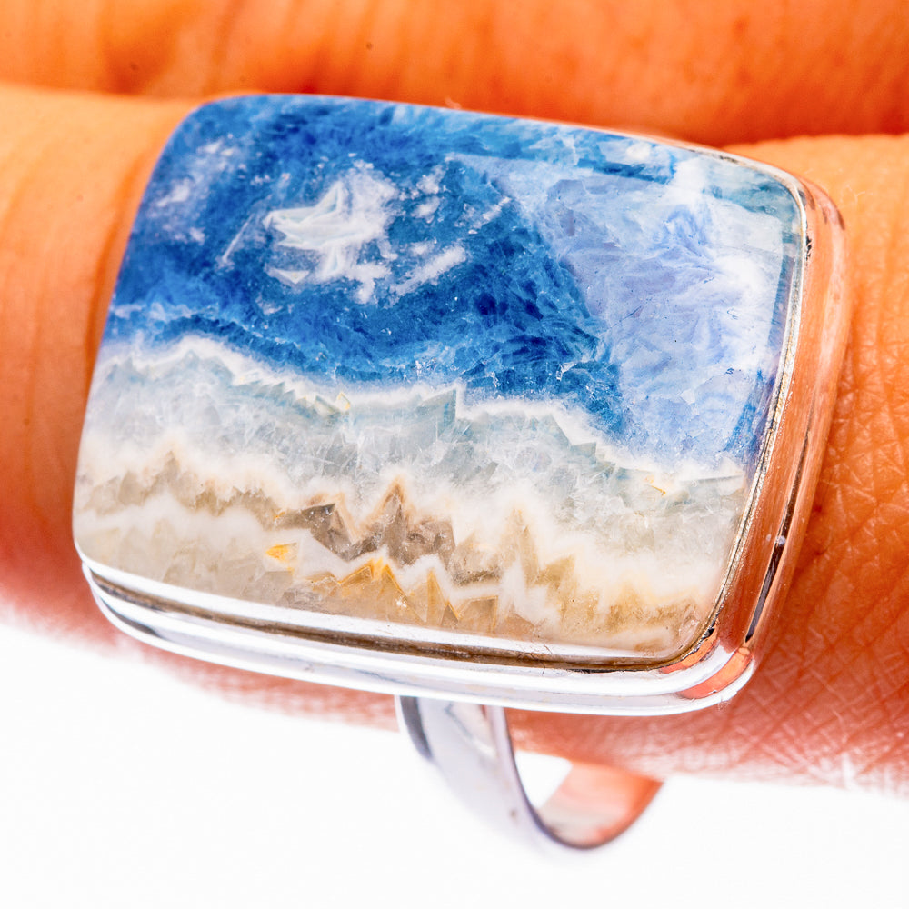 Blue Scheelite Ring Size 11.25 (925 Sterling Silver) R142196