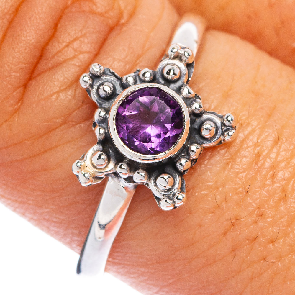 Faceted Amethyst Dainty Ring Size 9.5 (925 Sterling Silver) R145510