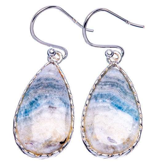 Blue Scheelite Earrings 1 1/2" (925 Sterling Silver) E1921