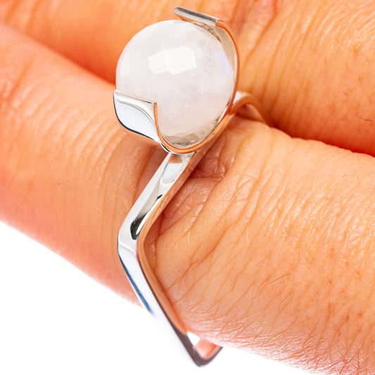Asc Premium Rainbow Moonstone Ring Size 7.5 (925 Sterling Silver) R3485
