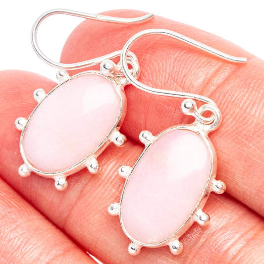 Pink Opal Earrings 1 1/4" (925 Sterling Silver) E2351