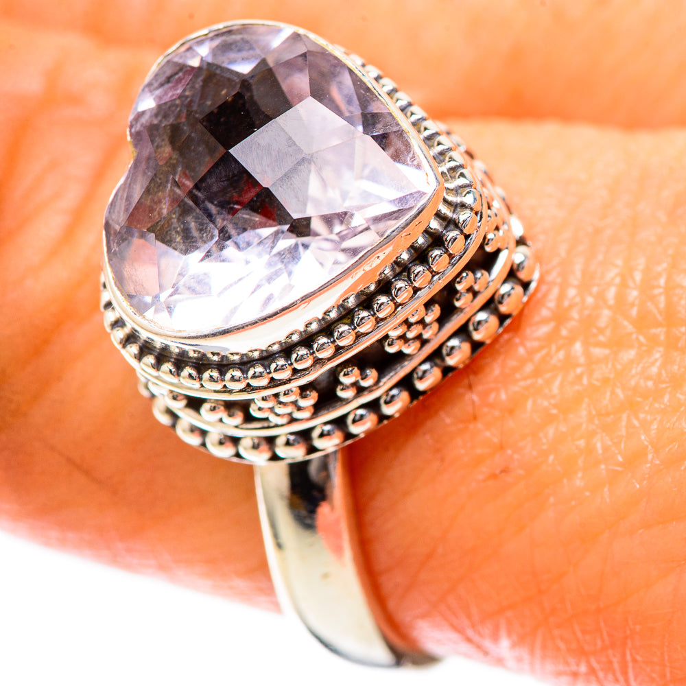 Faceted Pink Amethyst Ring Size 9 (925 Sterling Silver) RING137889
