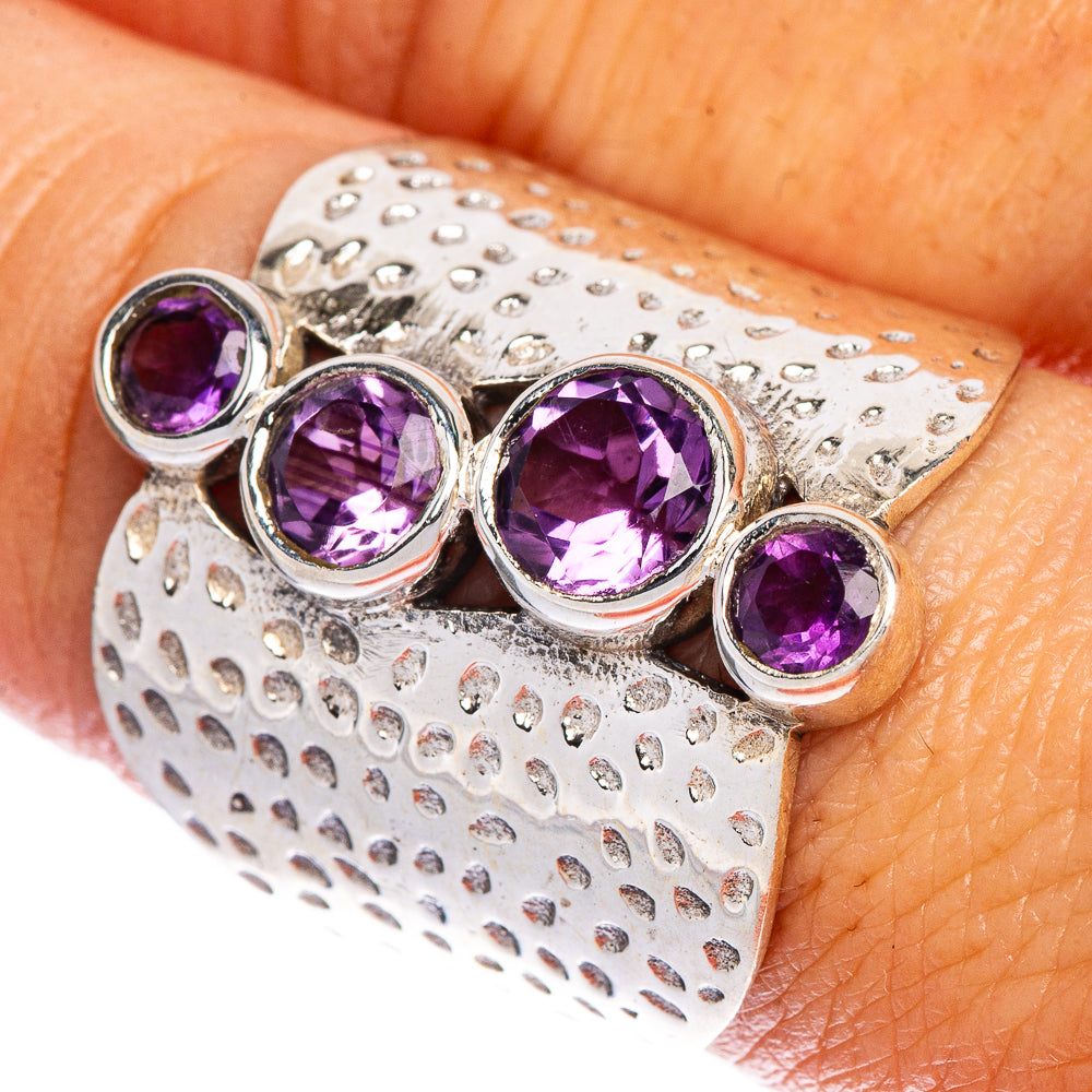 Faceted Amethyst Ring Size 8.75 (925 Sterling Silver) R147246
