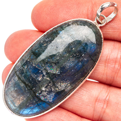Labradorite Pendant 2 1/4" (Silver Plated)