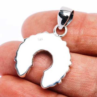 Exclusive Southwestern Style Cotton Candy Turquoise Naja Pendant 1 1/4" (.925 Sterling Silver)