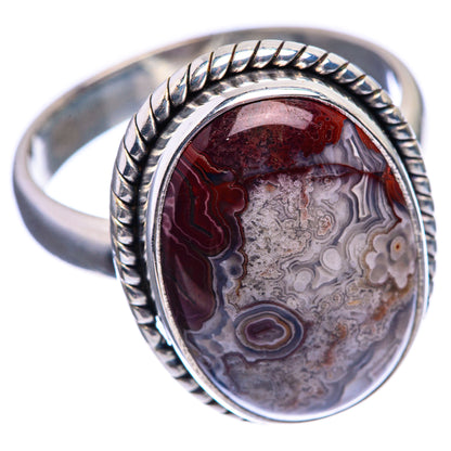 Crazy Lace Agate Ring Size 9 (925 Sterling Silver) R142126