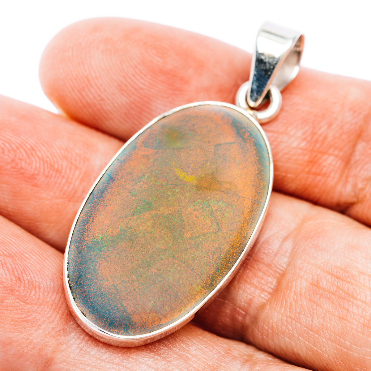 Premium Monarch Opal Pendant 1 3/4" (.925 Sterling Silver)