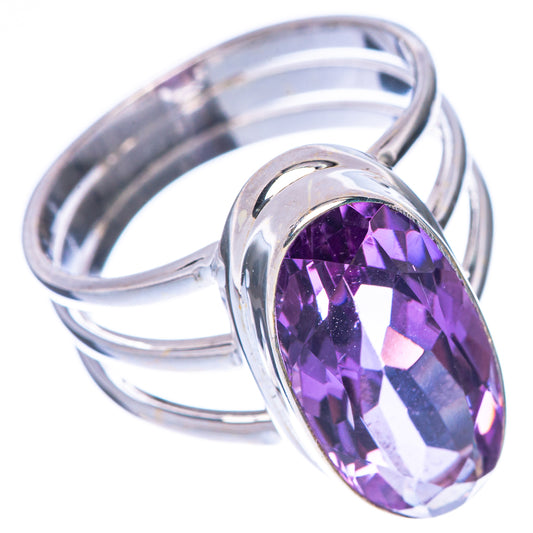 Faceted Amethyst Ring Size 8.5 (925 Sterling Silver) R1714