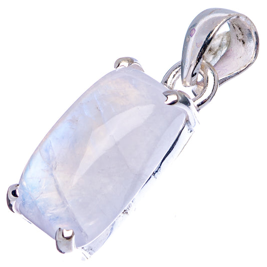 Sterling silver moonstone pendant with hinged bail, faceted teardrop rainbow stone