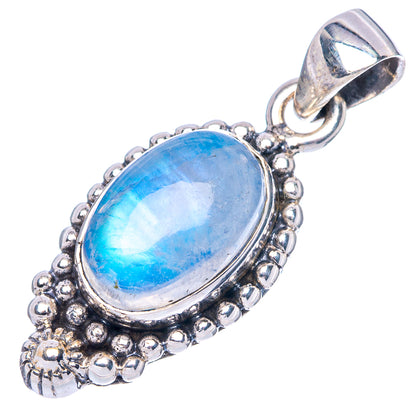 Rainbow Moonstone Pendant 1 1/4" (925 Sterling Silver) P42471