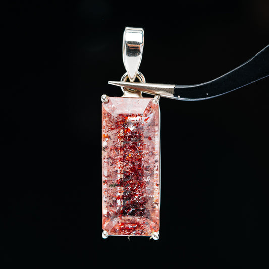 16.89ct Faceted Lepidocrocite Pendant 1 1/2" (.925 Sterling Silver)