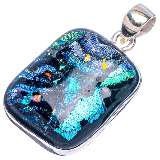 Dichroic Glass Pendant 1 3/8" (925 Sterling Silver) P43067