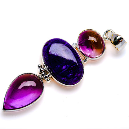 Charoite, Amethyst Pendant 2 1/2" (925 Sterling Silver) PD38067