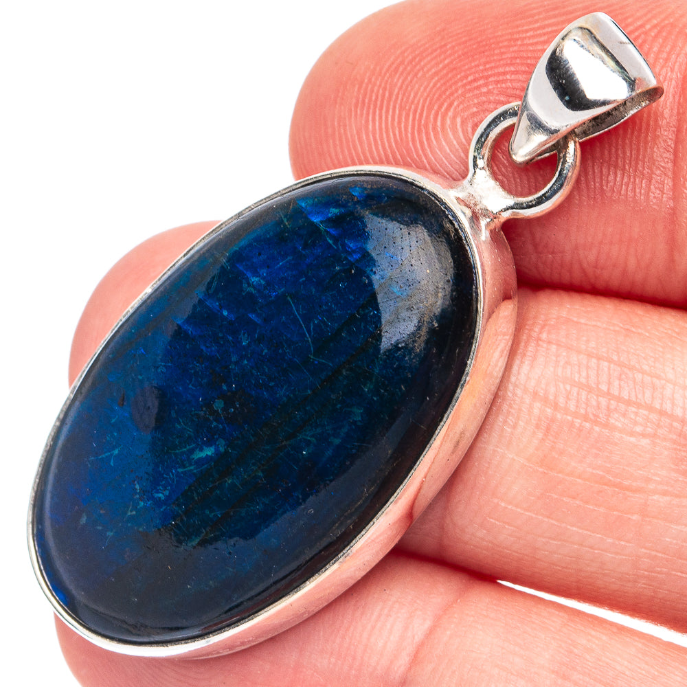 Blue Labradorite Pendant 1 5/8" (925 Sterling Silver) P45165