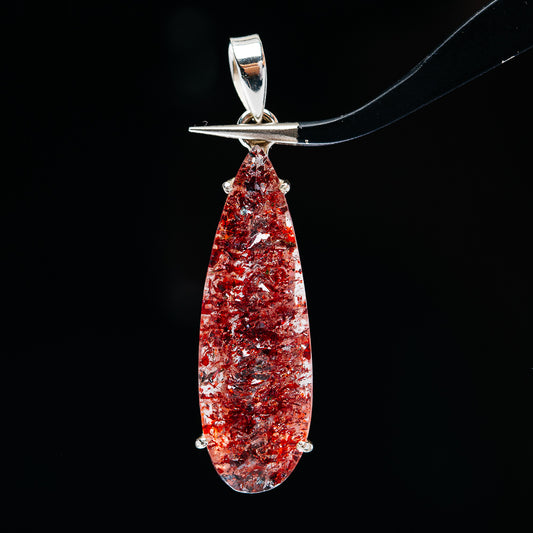 35.92ct Faceted Lepidocrocite Pendant 1 3/4" (.925 Sterling Silver)