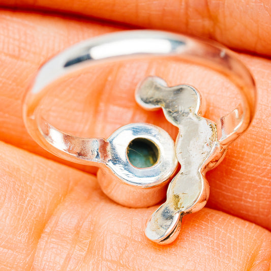 Southwestern Style Kingman Turquoise Ring Size 7 Adjustable (.925 Sterling Silver)