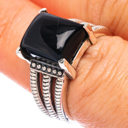 Black Onyx Ring Size 6.5 (925 Sterling Silver) R2804