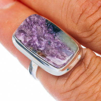 Premium Charoite Ring Size 6 (.925 Sterling Silver)