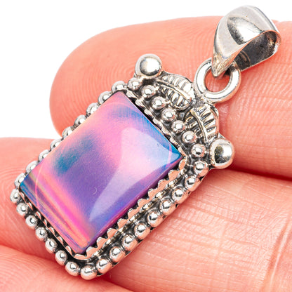 Value Aura Opal Pendant 1 1/4" (925 Sterling Silver) P42188