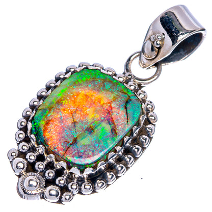 Rare Sterling Opal Pendant 1 1/4" (925 Sterling Silver) P40687