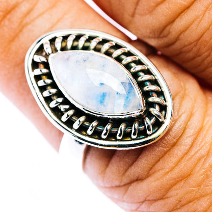 Rainbow Moonstone Ring Size 8 (.925 Sterling Silver)