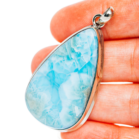 Larimar Pendant 2 1/8" (German Silver)