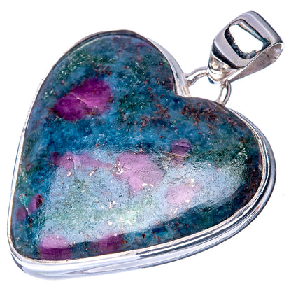 Ruby And Kyanite Heart Pendant 1 1/2" (925 Sterling Silver) P40925
