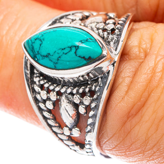 Tibetan Turquoise Dainty Ring Size 6.75 (925 Sterling Silver) R5960