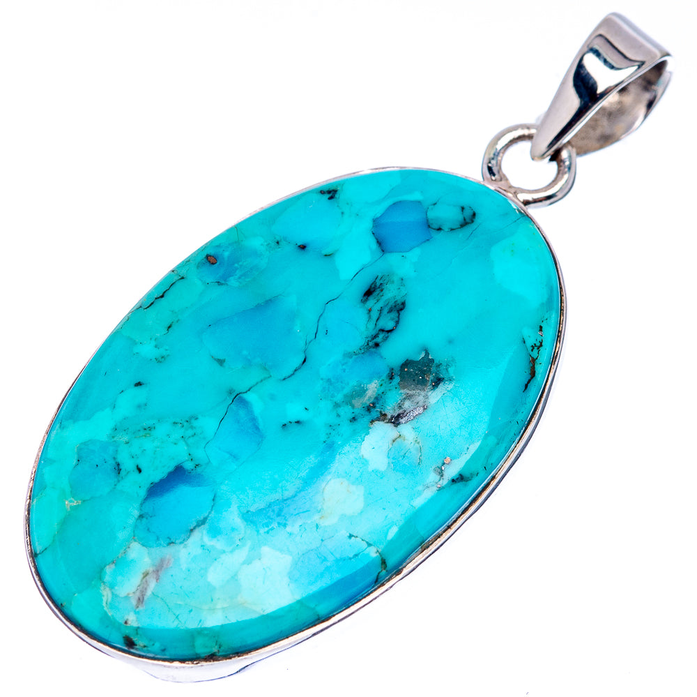 Premium Arizona Turquoise Pendant 1 3/4" (.925 Sterling Silver)