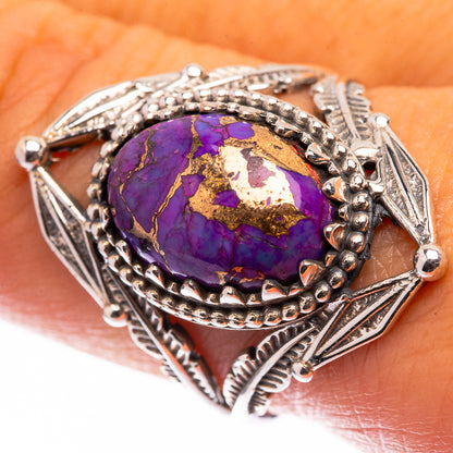 Purple Copper Composite Turquoise Ring Size 9 (925 Sterling Silver) R141117