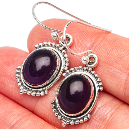 Amethyst Dainty Earrings 1 3/8" (925 Sterling Silver) E2019