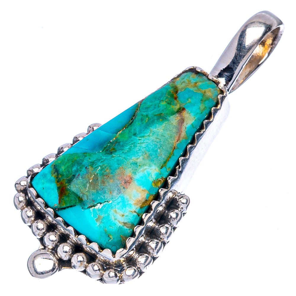 Rare Arizona Turquoise Pendant 1 1/4" (925 Sterling Silver) P42235