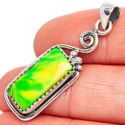 Rare Sterling Opal Pendant 1 5/8" (925 Sterling Silver) P42068