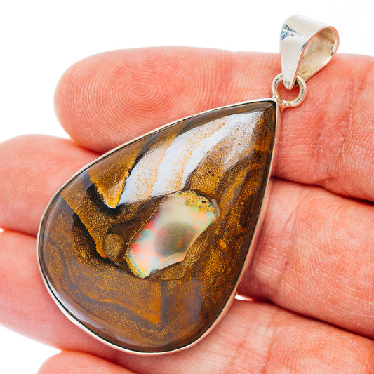 Premium Boulder Opal Pendant 2 1/8" (.925 Sterling Silver)