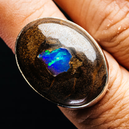 Premium Boulder Opal Ring Size 7.75 (.925 Sterling Silver)