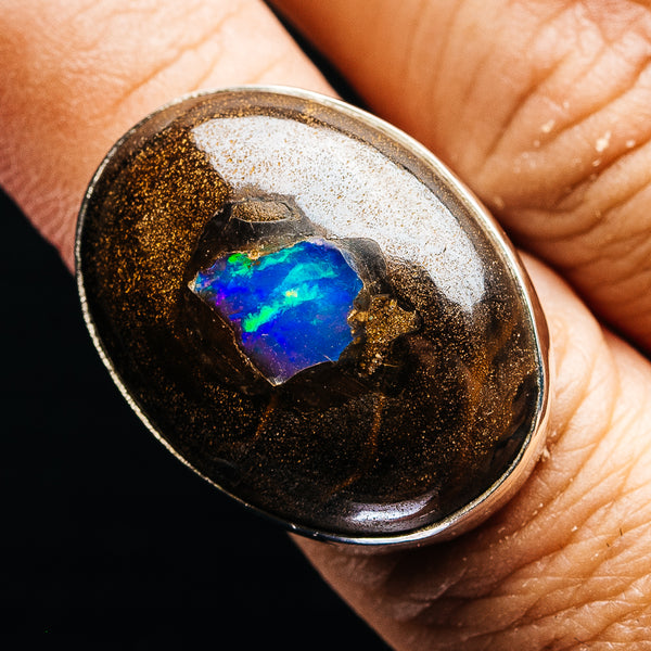 Premium Boulder Opal Ring Size 7.75 (.925 Sterling Silver)
