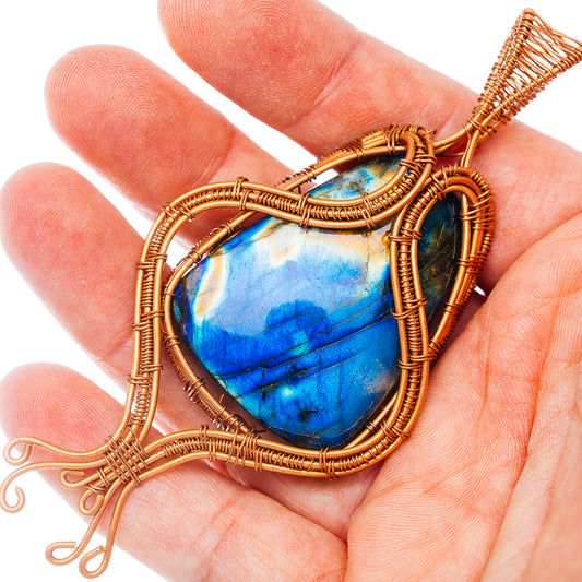 Spectrolite Wire Warp Pendant 3 3/4" (Copper)