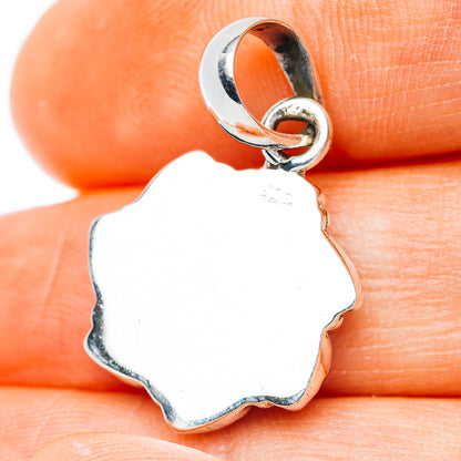 Southwestern Style Kingman Turquoise Pendant 1 1/8" (.925 Sterling Silver)