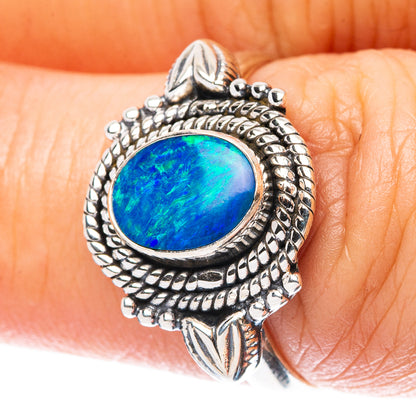Rare Doublet Opal Ring Size 7.25 (925 Sterling Silver) R4292