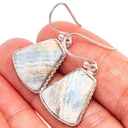 Blue Scheelite Earrings 1 1/4" (925 Sterling Silver) E1743