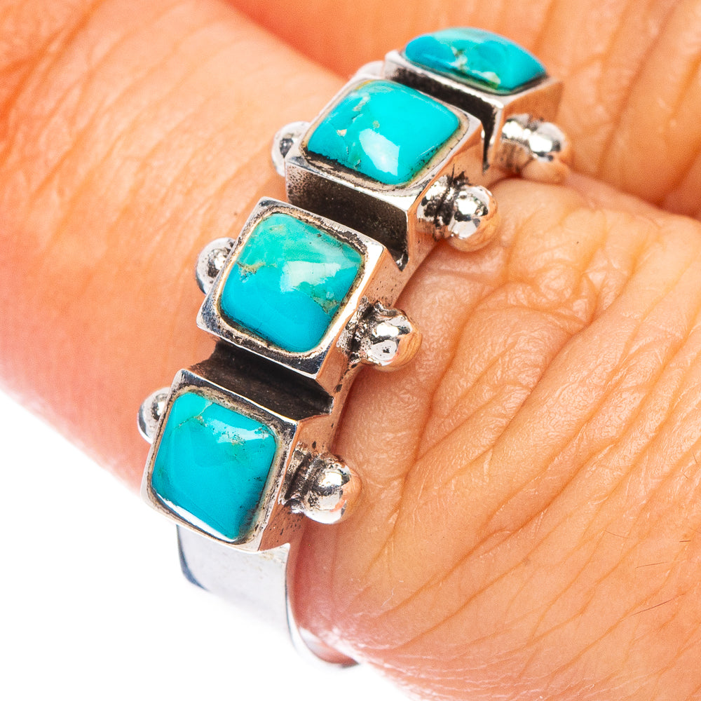 Rare Arizona Turquoise Ring Size 7.5 (925 Sterling Silver) R7330