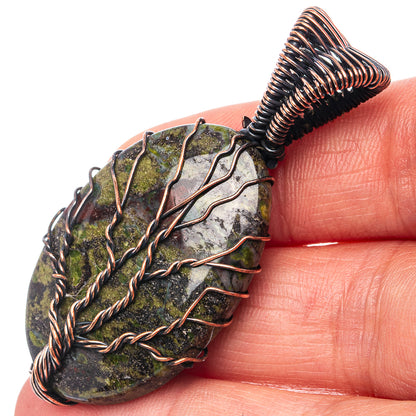 Dragon's Blood Jasper Tree of Life 2" (Oxidized Copper)