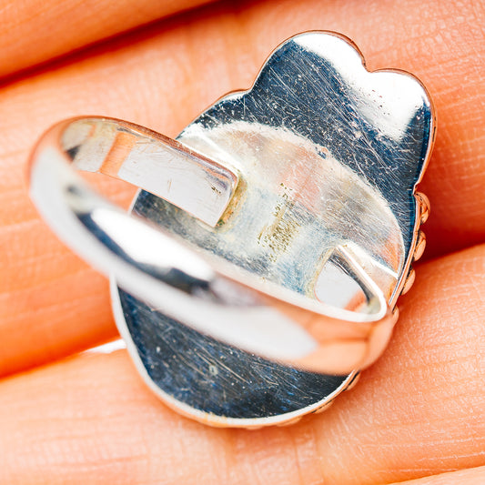 Southwestern Style Pink Opal Ring Size 7.5 (.925 Sterling Silver)