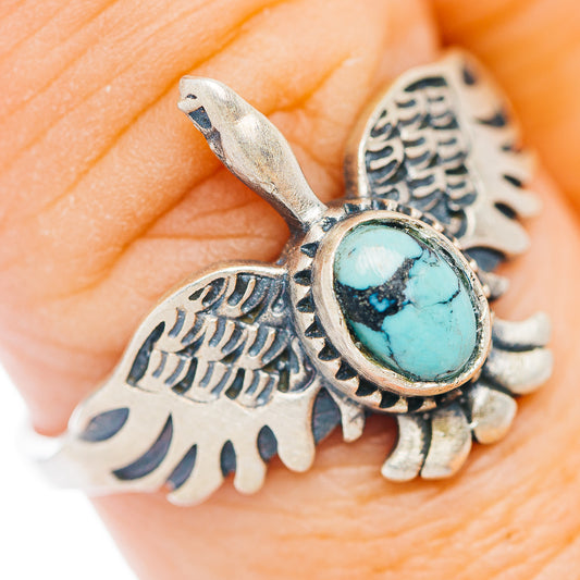 Mojave Turquoise Bird Ring Size 9 (.925 Sterling Silver)