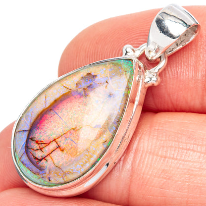Rare Sterling Opal Pendant 1 1/4" (925 Sterling Silver) P41632