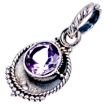Amethyst Dainty Pendant 7/8" (.925 Sterling Silver)