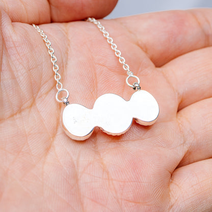 Southwestern Style Cotton Candy Turquoise Necklace 17 to 19" (.925 Sterling Silver)