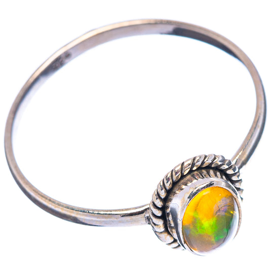 Sterling silver opal ring, size 9, oval opal set in rope bezel