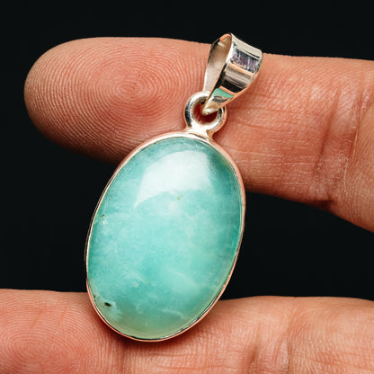 Premium Gemmy Chrysoprase Pendant 1 1/2" (.925 Sterling Silver)